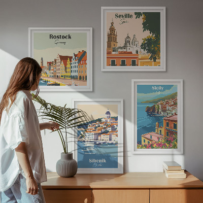 Zestaw obrazów dekoracyjnych Krajobrazy europejskich miast