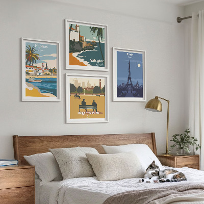 Zestaw obrazów dekoracyjnych Nadmorskie miasta architektura