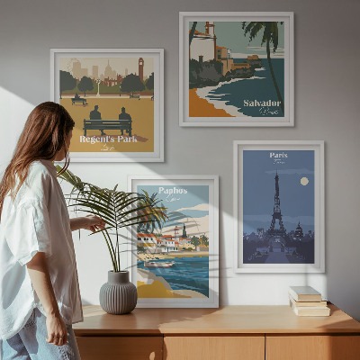 Zestaw obrazów dekoracyjnych Nadmorskie miasta architektura