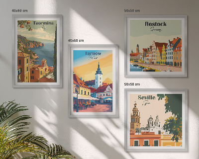 Zestaw obrazów dekoracyjnych Miasta nadmorskie architektura