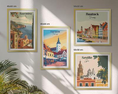 Zestaw obrazów dekoracyjnych Miasta nadmorskie architektura