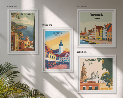 Zestaw obrazów dekoracyjnych Miasta nadmorskie architektura