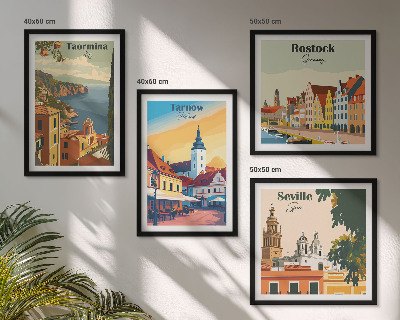 Zestaw obrazów dekoracyjnych Miasta nadmorskie architektura