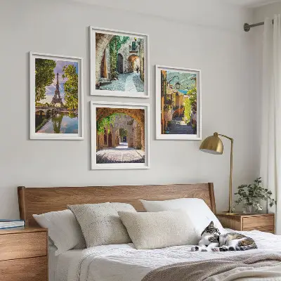 Poliptyk Uliczki i architektura Eiffla w ramie