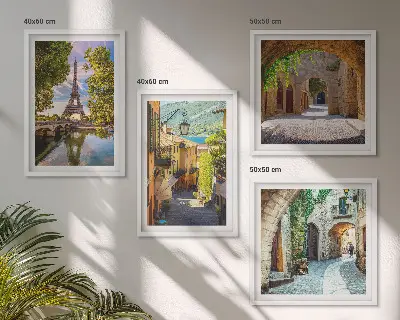 Poliptyk Uliczki i architektura Eiffla w ramie