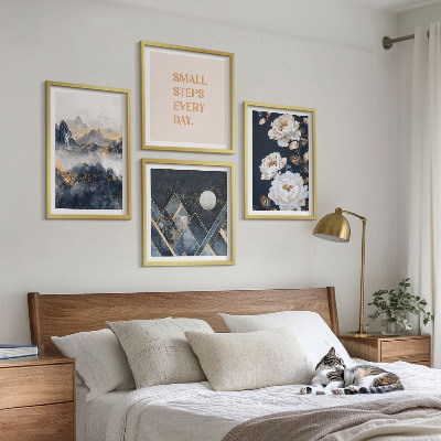 Poliptyk w ramie Abstrakcyjne góry kwiaty inspiracja