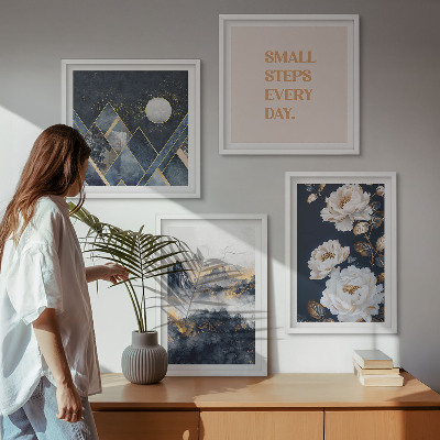 Poliptyk w ramie Abstrakcyjne góry kwiaty inspiracja