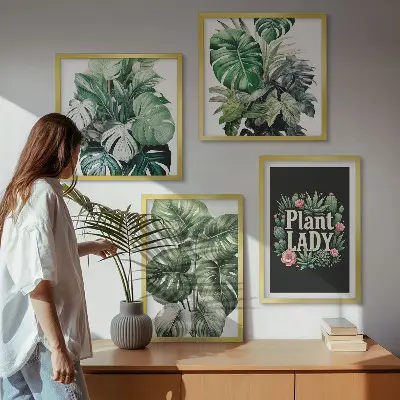 Rośliny tropikalne Plant Lady zestaw 4 obrazów w ramie
