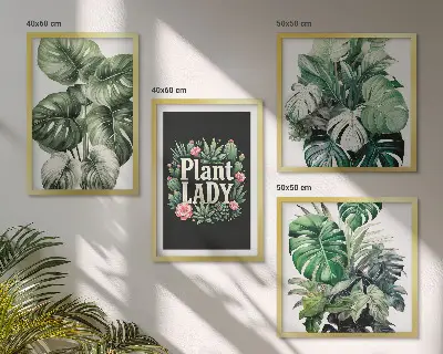 Rośliny tropikalne Plant Lady zestaw 4 obrazów w ramie