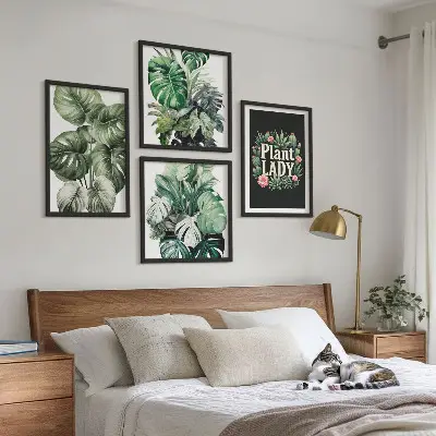 Rośliny tropikalne Plant Lady zestaw 4 obrazów w ramie