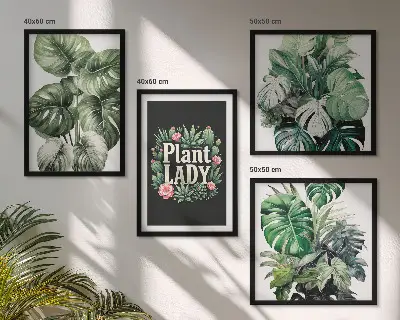 Rośliny tropikalne Plant Lady zestaw 4 obrazów w ramie