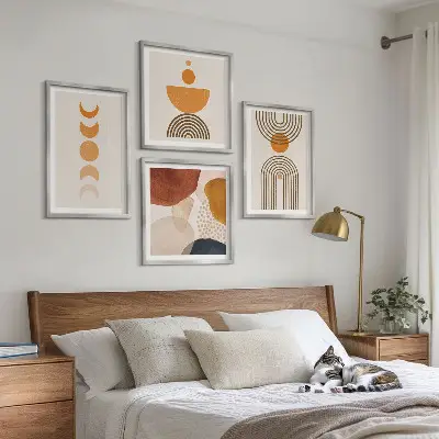 Poliptyk w ramie Boho minimalistyczne dekoracje