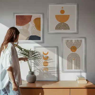 Poliptyk w ramie Boho minimalistyczne dekoracje