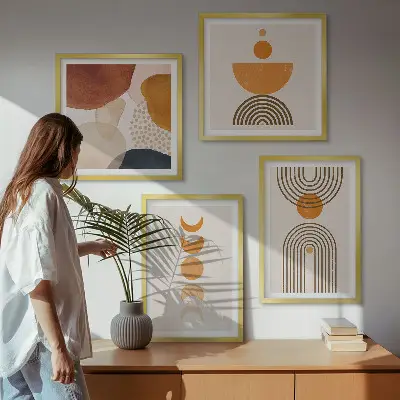 Poliptyk w ramie Boho minimalistyczne dekoracje