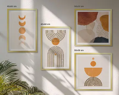 Poliptyk w ramie Boho minimalistyczne dekoracje