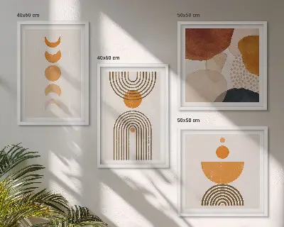 Poliptyk w ramie Boho minimalistyczne dekoracje