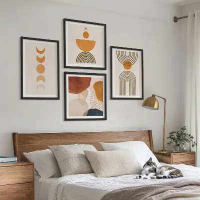 Poliptyk w ramie Boho minimalistyczne dekoracje