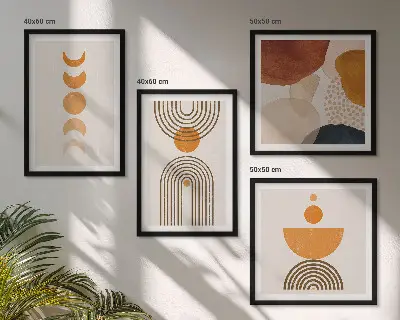 Poliptyk w ramie Boho minimalistyczne dekoracje