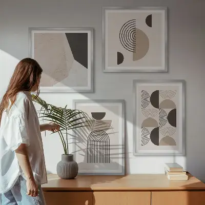 Abstrakcyjne geometryczne wzory poliptyk w ramie