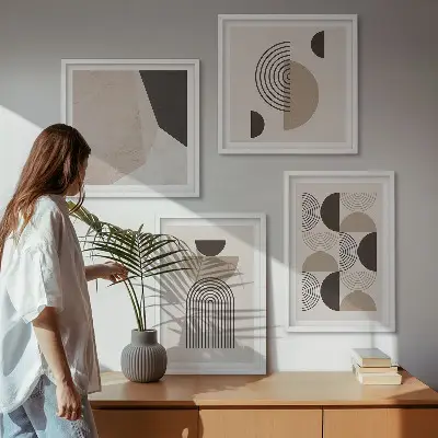 Abstrakcyjne geometryczne wzory poliptyk w ramie