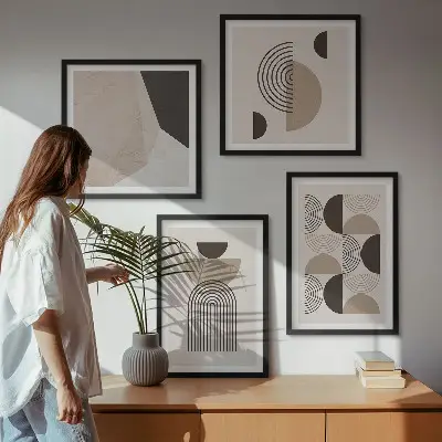 Abstrakcyjne geometryczne wzory poliptyk w ramie