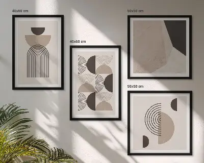 Abstrakcyjne geometryczne wzory poliptyk w ramie