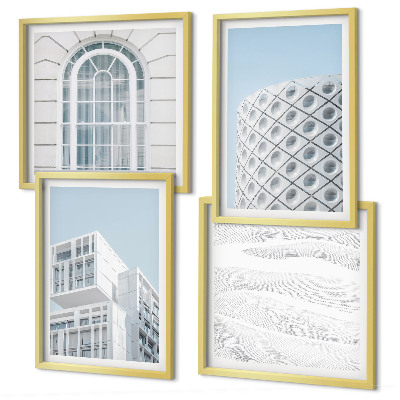 Zestaw 4 obrazów w ramie Nowoczesna architektura geometria