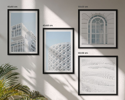 Zestaw 4 obrazów w ramie Nowoczesna architektura geometria