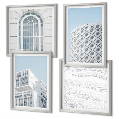 Zestaw 4 obrazów w ramie Nowoczesna architektura geometria