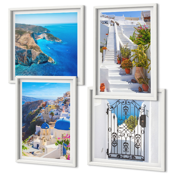 Poliptyk w ramie Santorini grecka architektura Oia