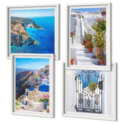 Poliptyk w ramie Santorini grecka architektura Oia