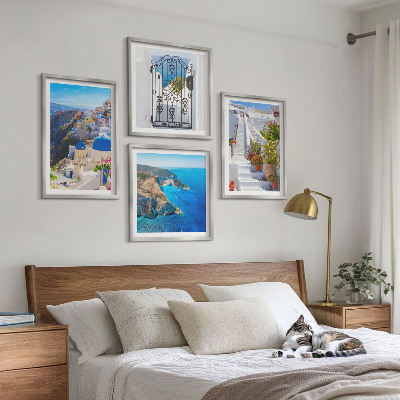 Poliptyk w ramie Santorini grecka architektura Oia