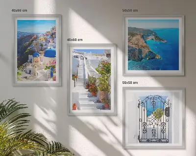 Santorini grecka architektura Oia poliptyk w ramie