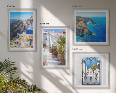 Poliptyk w ramie Santorini grecka architektura Oia