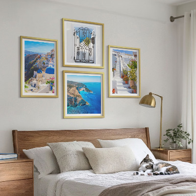 Poliptyk w ramie Santorini grecka architektura Oia