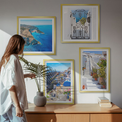 Poliptyk w ramie Santorini grecka architektura Oia