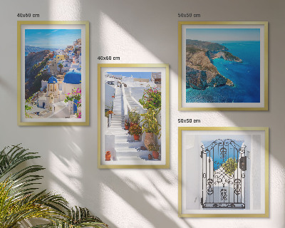 Poliptyk w ramie Santorini grecka architektura Oia