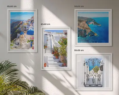 Santorini grecka architektura Oia poliptyk w ramie
