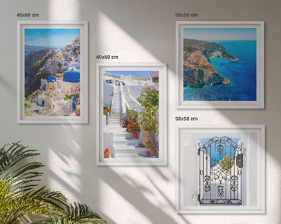 Poliptyk w ramie Santorini grecka architektura Oia