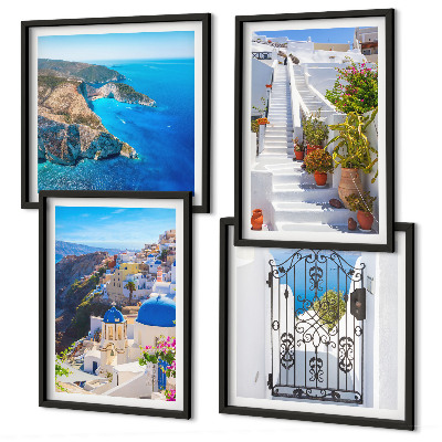 Poliptyk w ramie Santorini grecka architektura Oia