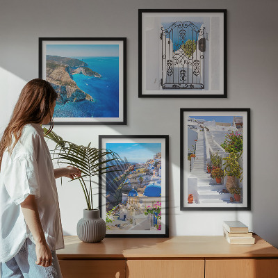 Poliptyk w ramie Santorini grecka architektura Oia