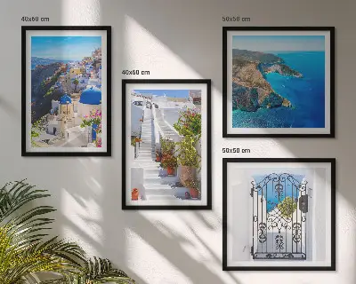 Santorini grecka architektura Oia poliptyk w ramie