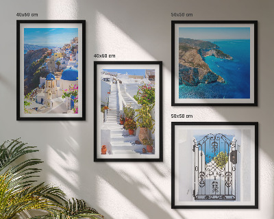 Poliptyk w ramie Santorini grecka architektura Oia