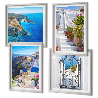 Poliptyk w ramie Santorini grecka architektura Oia