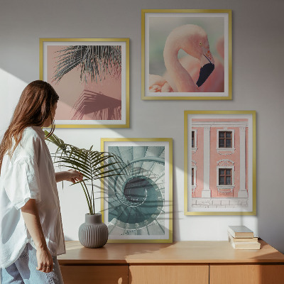 Poliptyk w ramie Architektura pastelowe wzory