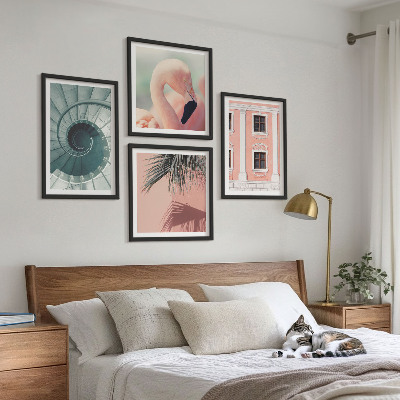Poliptyk w ramie Architektura pastelowe wzory
