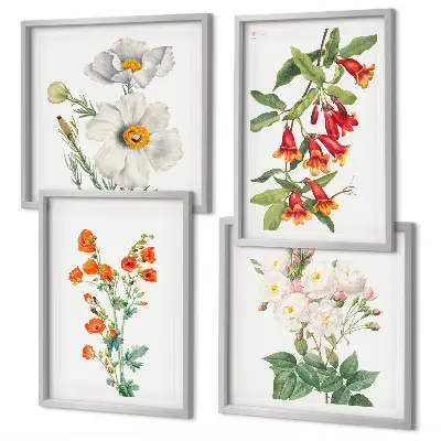 Zestaw obrazów dekoracyjnych kwiatowe malarstwo w stylu retro