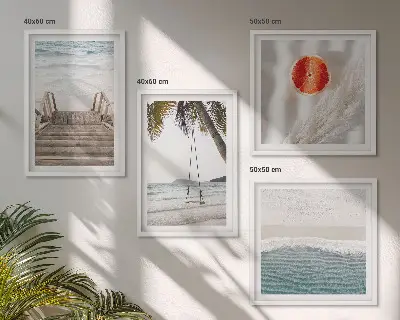 Poliptyk Plaża drewniane schody w ramie