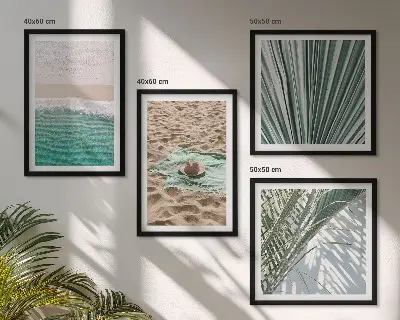 Wakacyjne widoki plaża morze poliptyk w ramie