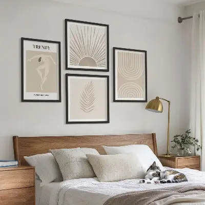 Zestaw obrazów dekoracyjnych pastelowe postery w stylu boho z abstrakcjami